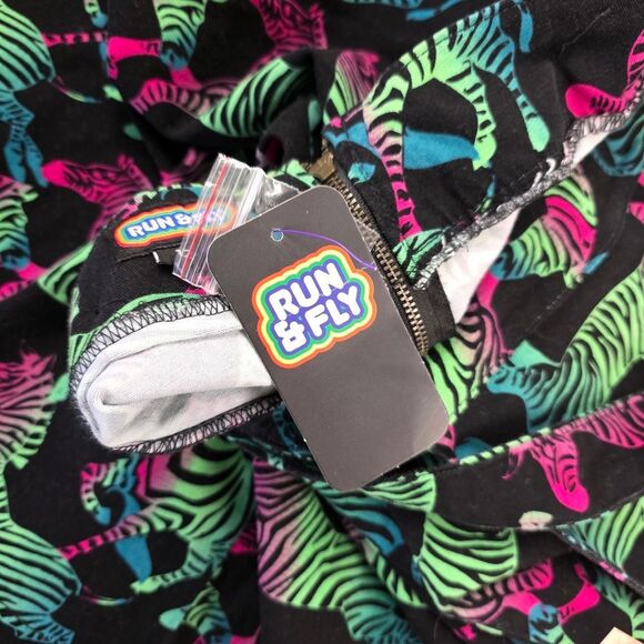 NWT Run and Fly Pinafore Dress Rainbow Zebra Print Flared Womens 12 Quirky Retro - Picture 9 of 11